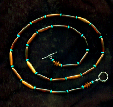 Bone and Turquoise Necklace
