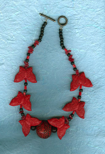 Cinnebar Butterflies Necklace